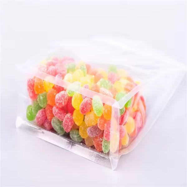 Clear Transparent Zip Lock Plastic Stand up Flat Bottom Plastic Bags for Dry Fruit Food Rice Packaging
