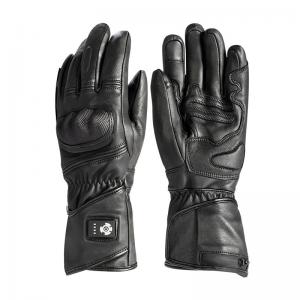 China Sheep Skin Black XXL Heated Winter Gloves 7.2V Battery Heated Ski Gloves for Men Women on sale