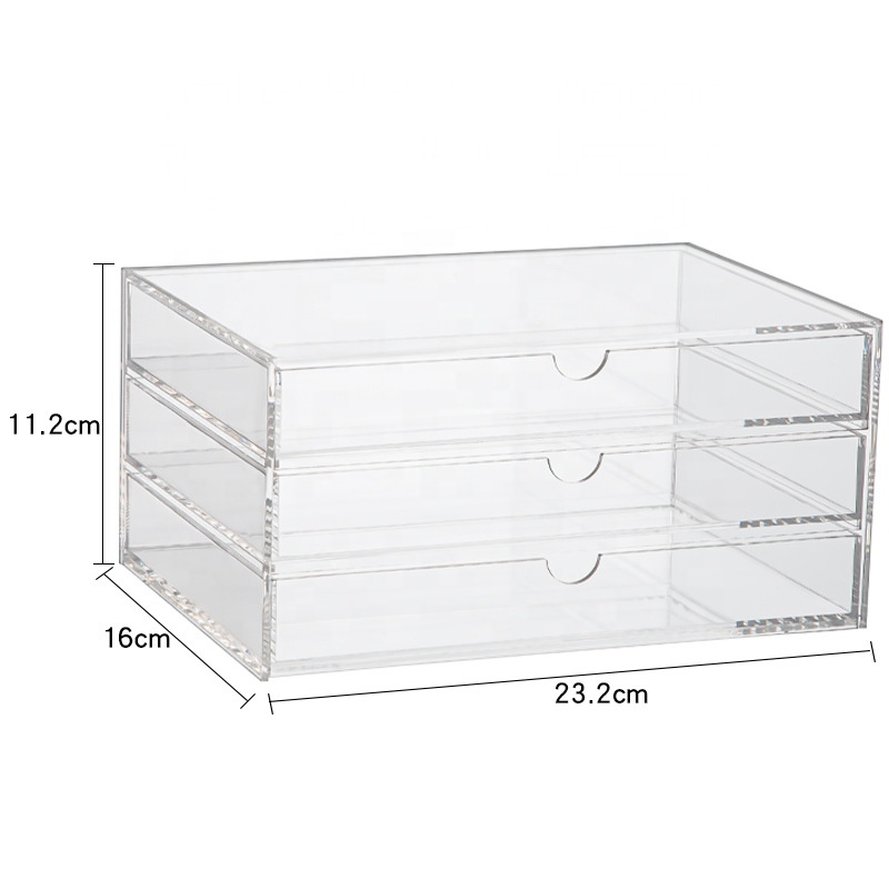 Transparent Acrylic Drawer Storage Box Multi-layer Desktop Organizer for Cosmetics Makeup Stationery Clear Vanity Case
