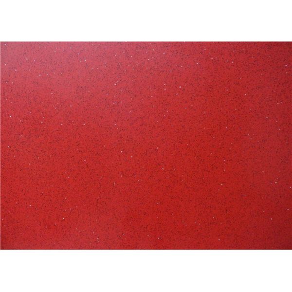 Eased Red Quartz Stone Countertops / Bar Table Quartz Countertop Material