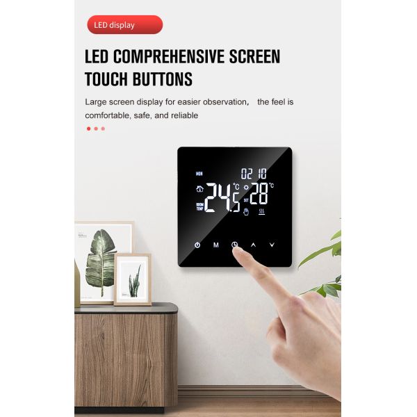 Smart WiFi Underfloor Heating Thermostat Controller with Voice Control, APP, LED Display for Home and Commercial Use