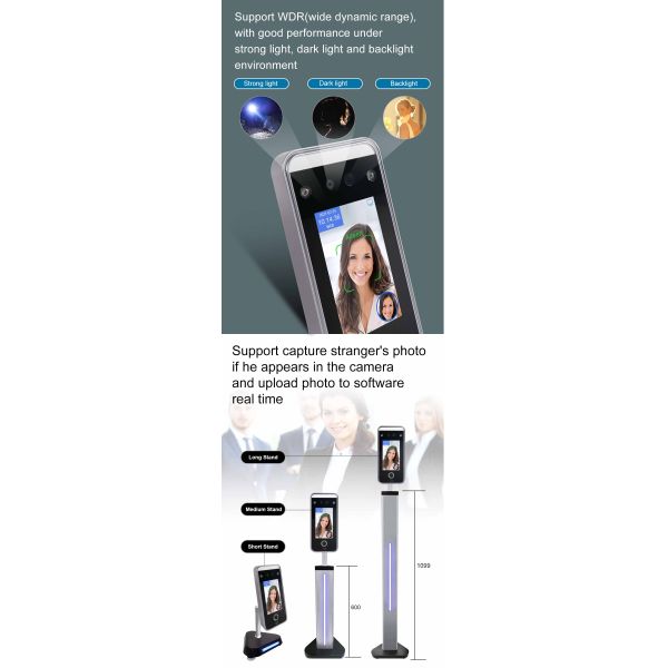 4.3" IPS Fingerprint Attendance System 272x480 Touch Screen Face Recognition Machines