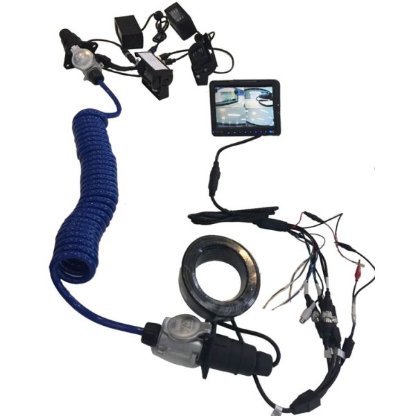 24V 12V Quick Connect Retractable Curly Flex Cable With 7 Pin Electrical Plug Connector