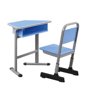 China 450mm Height Trapezoid School Tables Adjustable Study Table And Chair on sale