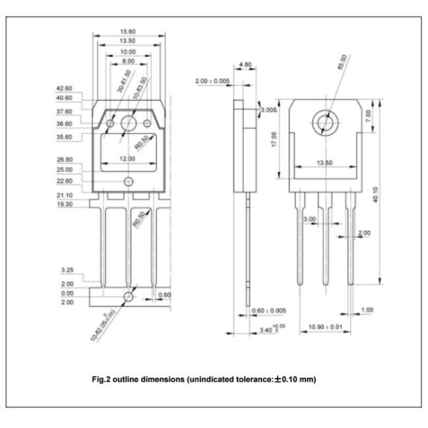 Silicon High voltage general purpose npn transistor Built in damper diode , 2SD1290