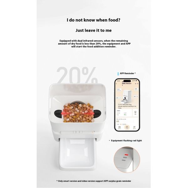 2025 Smart Pet Feeder Camera Eco-Friendly Plastic Solid Battery Charge Automatic Timed 6L Bowl Dispenser Dog Cat Tuya Video App