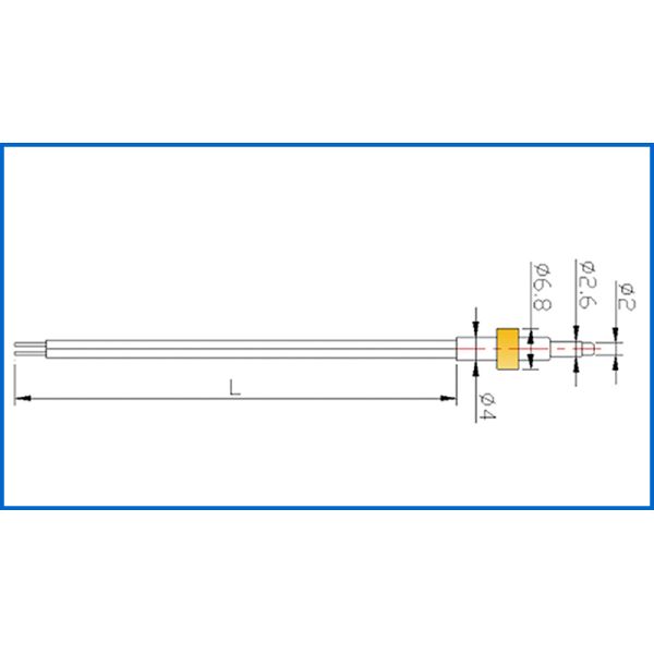 Stainless Steel Shell Brass Ring NTC Temperature Sensor 2k Ohm 4000