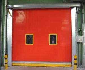 China PVC Vinyl Fabric Rubber Fold up Fast Acting Quick Rolling Clean Room Rapid Automatic door on sale