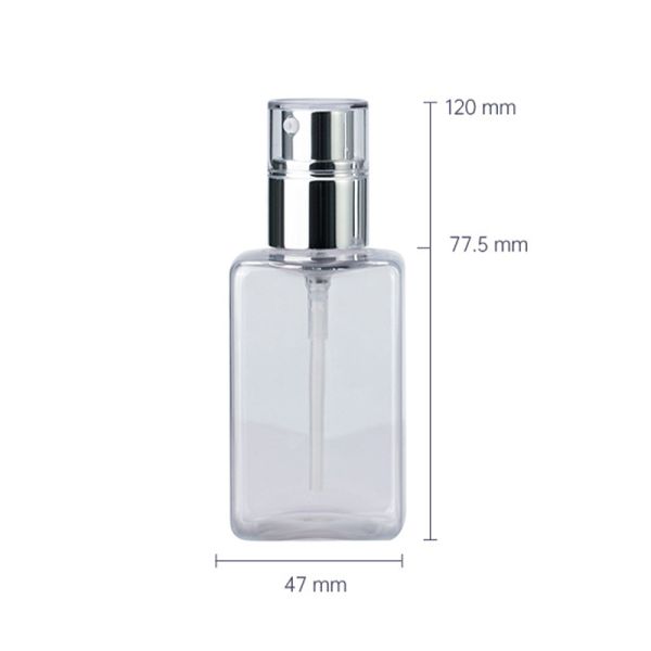 135ml Transparent rectangle smooth with Silver pump for shampoo lotion bottle