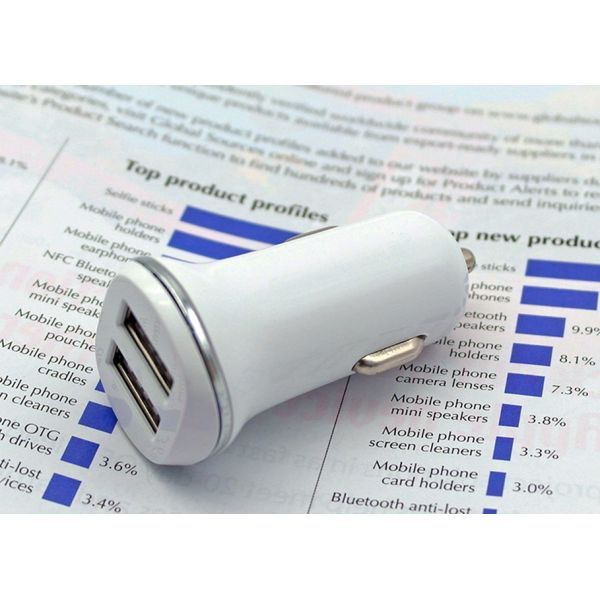 Fast 2.1A Mini USB Car Charger With LED Lamp Compatible For IOS Android