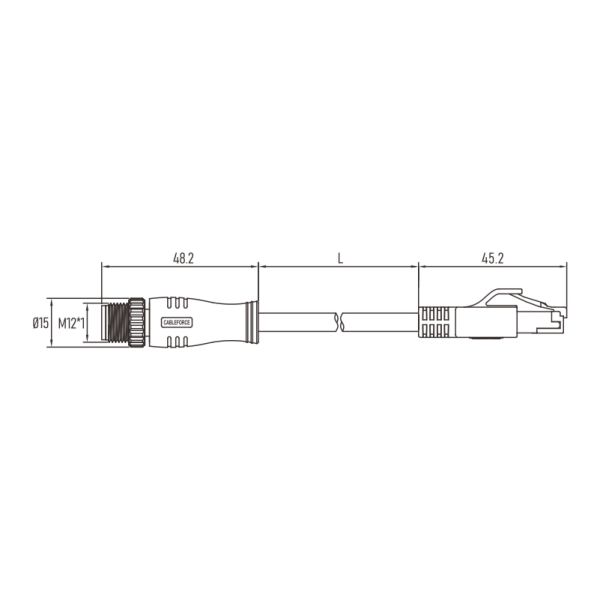 M12 X Code 8 Pin Profinet Cable Rj45 8P8C Male Plug Cat 6a SFTP Cable