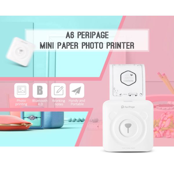 Mini Handheld Wireless Photo Printer Stable Working Connects To Android / IOS