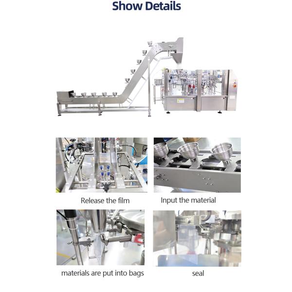 Automatic Premade Pouch Packing Machine Leak Proof For Dried Fruits / Nuts / Herbs