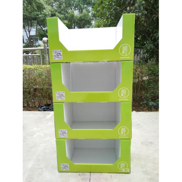 Supermarket Retail Cardboard Display Racks with 4C/ Matte Lamination Surface Finish