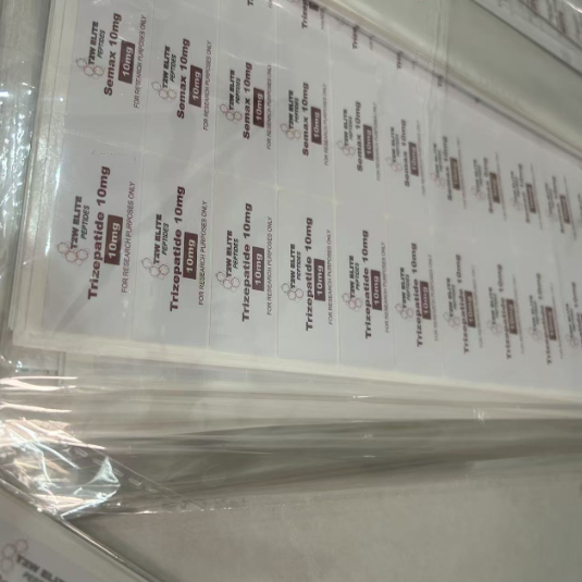Custom PVC label for peptide vials