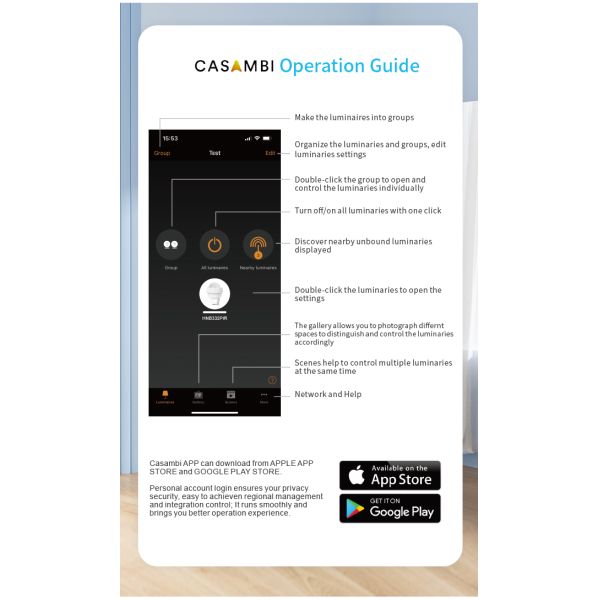 Zhaga book20 based CASAMBI BLE mesh PIR motion sensor, 0~10v output