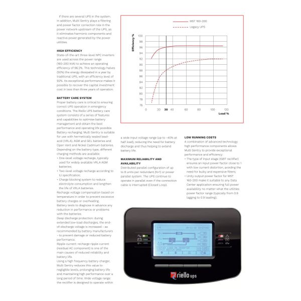 Riello Multi Sentry 200KVA Three-phase UPS with Double Conversion for Telecommunications