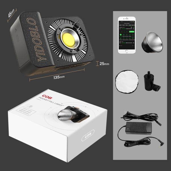 Slim LED Video Light 100W Adjustable 2700-7500K Bluetooth App Control For Live Streaming Shooting