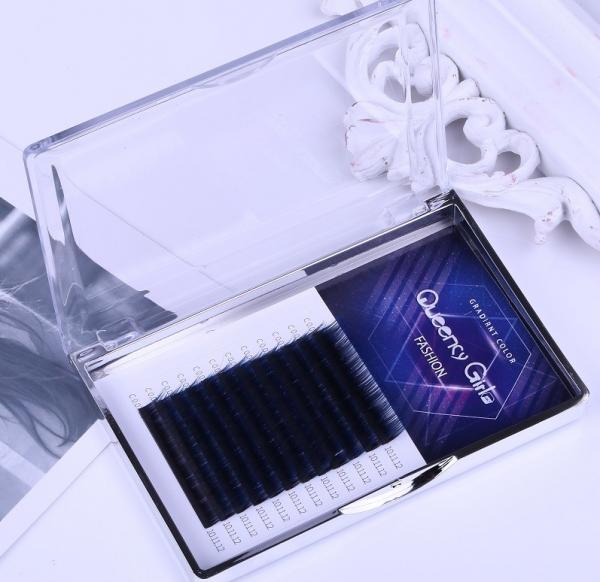 Buy Natural Multi Colored Eyelash Extensions Synthetic Hair Eyelashes 12 Lines / Tray at wholesale prices