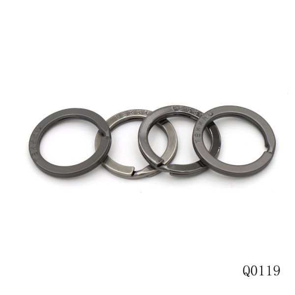 Matte Black Split Key Ring 25mm Split Rings For Keyrings , Keychain Ring