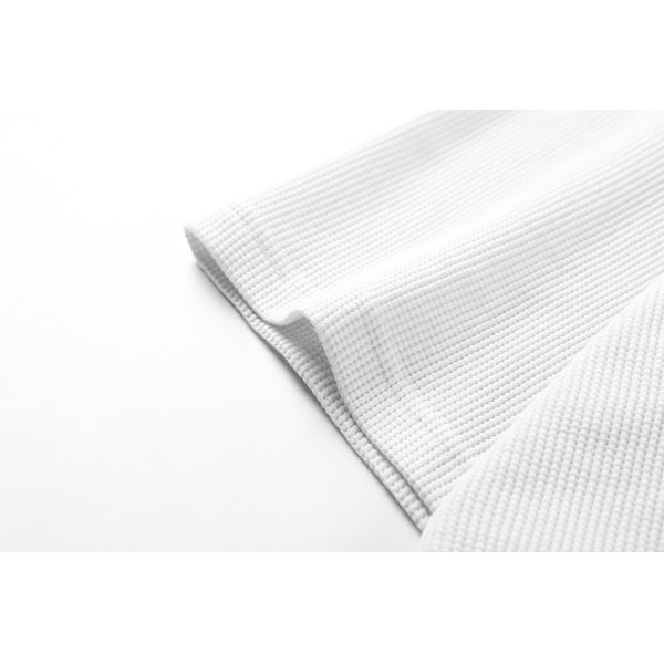 Minimalist Waffle O-Neck Regular Fit Solid Knitted Printed Cotton-Polyester Vintage T-shirt for Men's Autumn Casual OEM