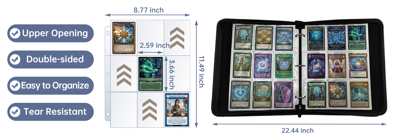 Offset Printing Postcard Album Binder Matte Gloss Custom Pokemon Binder