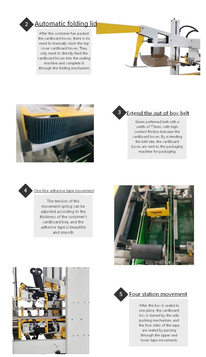 Fully Automatic Adaptive Flat Folding Carton I-shaped Taping Four Side Sealing Express Packing Sealer for Logistic Warehouse