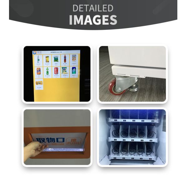 Snack Foods Cashless Vending Machine With Touchscreen, Spiral, Conveyor, Pushrod Delivery System, Micron