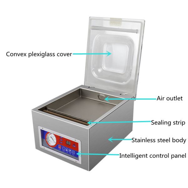 Plastic Packaging Table Top Vacuum Sealer with Time-Saving Function L480*W330*H360mm
