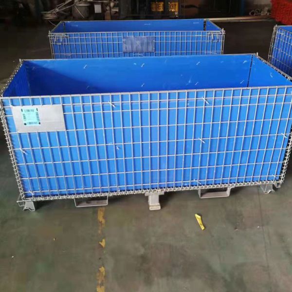 Heavy Duty Collapsible Wire Mesh Cages Foldable Structure With Caster Wheels