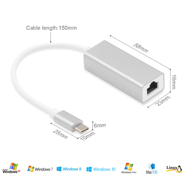 Network Card USB Ethernet 10Mbps Type C Lan Adapter