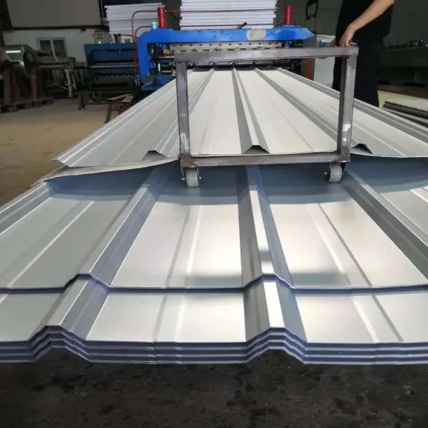Corrugated stainless steel panel profile view