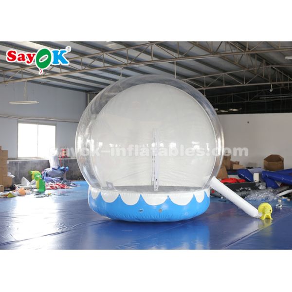 Durable Inflatable Holiday Decorations , 3m Inflatable Snow Globe Transparent Bubble Tent With Printed Background