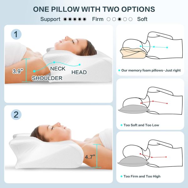 Function Healthy Sleep Deep Sleep Molded Memory Foam Orthopedic Neck Support Pillow