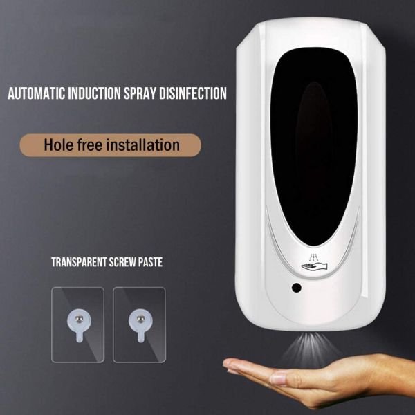 Three modes of automatic sensor soap dispenser (spray, foam, drip) wall-mounted.