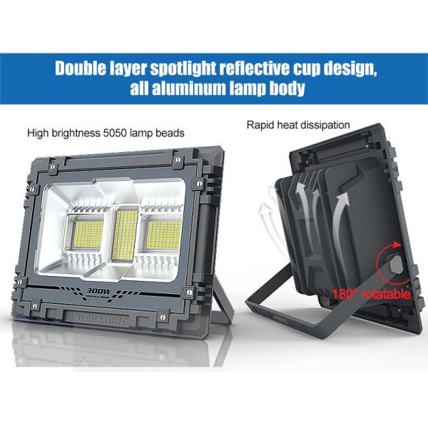 Flashing Remote Control SMD5050 LED Solar Floodlight Environmental Protection