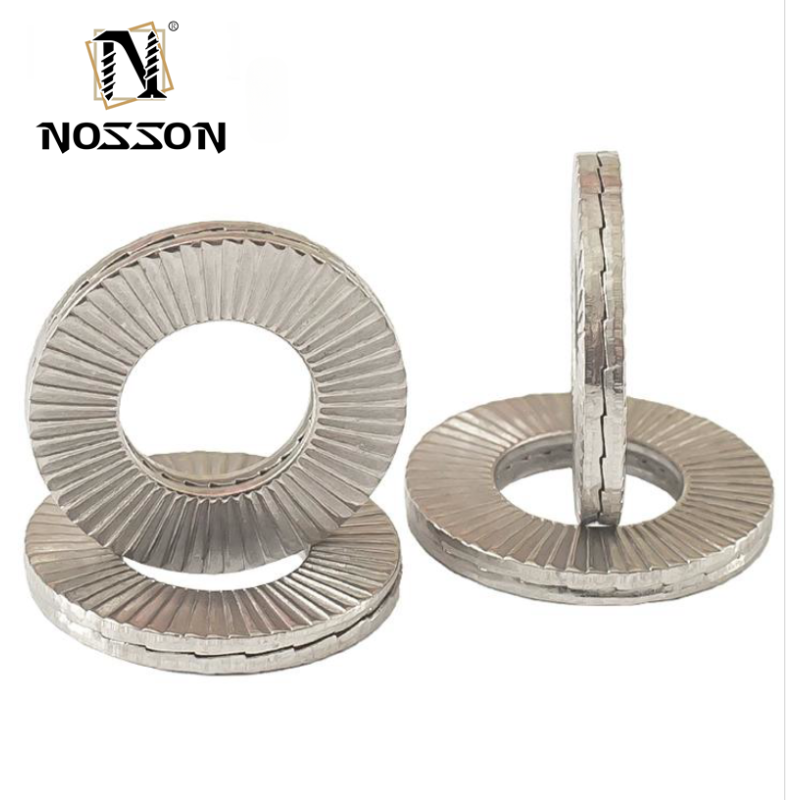 General Industry M8M10 M12 M14 M16 DIN25201 Washer Double Stack Self-Locking Shock-Proof Stainless Steel Tooth Gasket in Countersunk Style