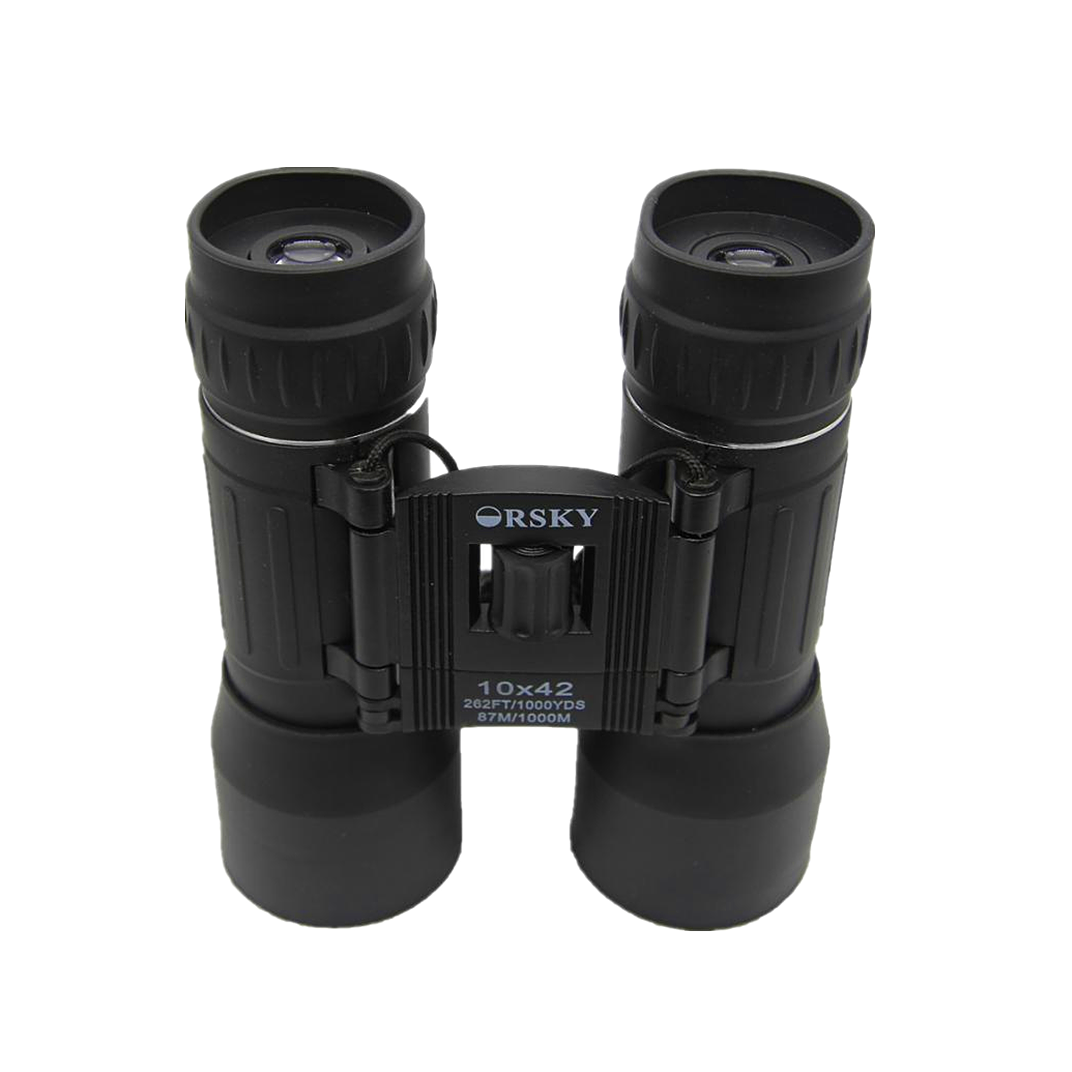 Black Color High Definition Compact Folding Binoculars For Games Watching 42mm Objective Diameter