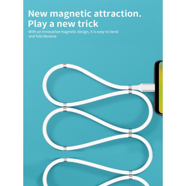 Fast Charging 2.4A USB 2.0 Type C Cable 3ft USB C Magnetic Data Cable
