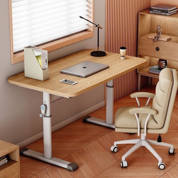 Adjustable Height White Wooden Computer Coffee Table for Recording Studio Workstation
