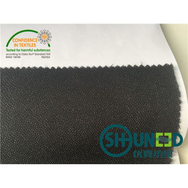 Broken Twill Weave Interlining Material Fusible Adhensive Black