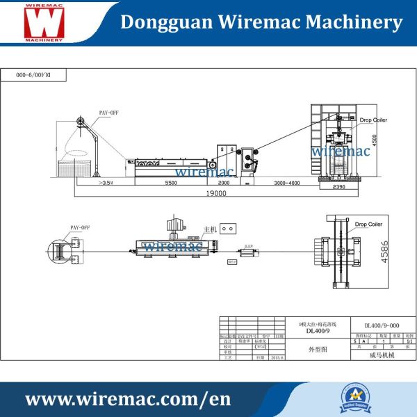 Copper Drawing Rod Breakdown Machine 20m/S Inlet Wire 8mm 0.4MPa