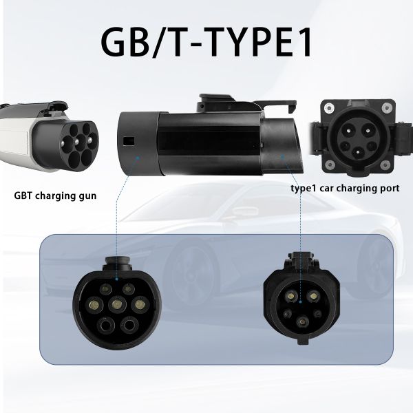 PC Copper Material and Suitable for 220V Input Voltage GBT to Type1/J1772 Converter EV Car Charge Adapter 220V 32A 7KW