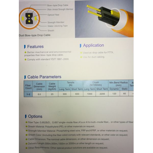 Flexible Pre Connectorized Ftth Fiber Optic Cable Termination For Duct Cabling