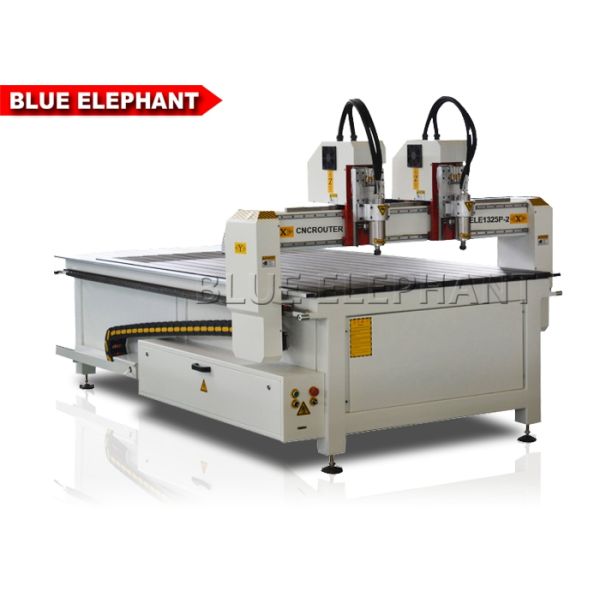 Double Separate Heads Computerised Wood Carving Machine , Precision Stamp Engraving Machine