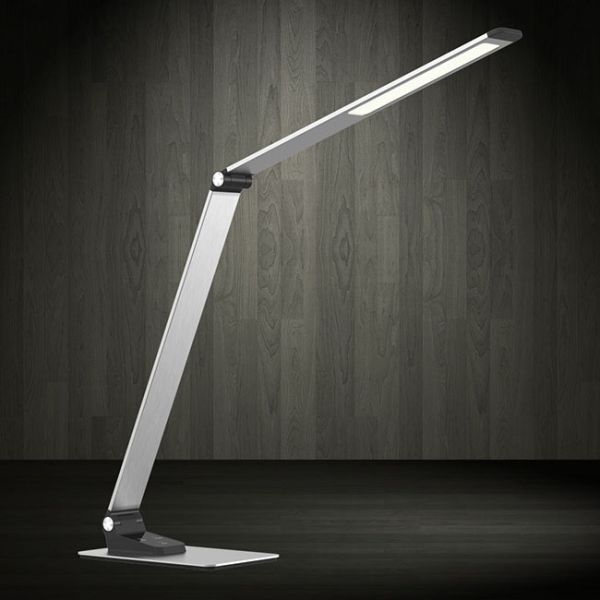Memory Function Wireless LED Table Lamp 9W 2500Lux Luminous Dark Gray / Silver