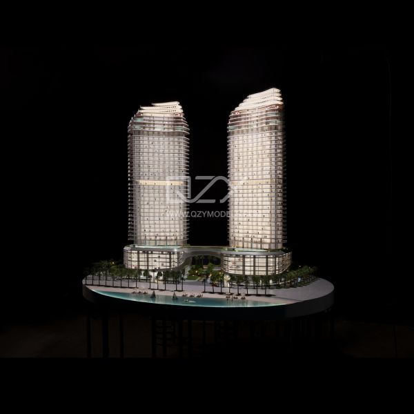 1/100 Abu Dhabi C11-15 Residence Model Architectural Models With Illumination