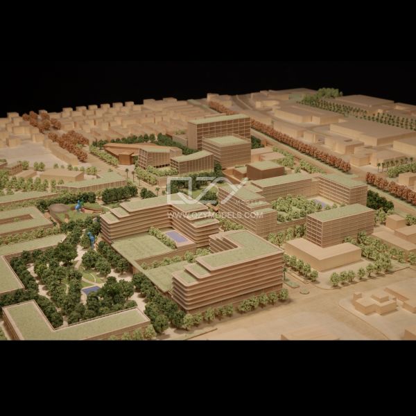 Boca Raton 1:1000 Scale Masterplan Model Handmade with 15 Days Lead Time for Urban Planning