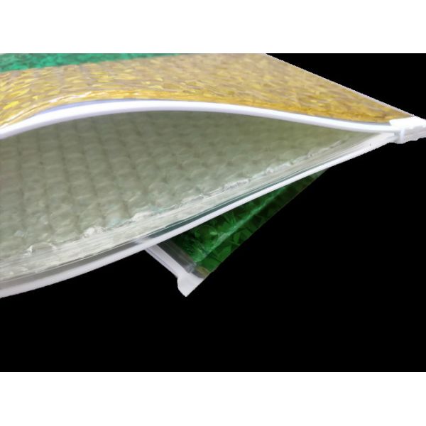 Full color metallic foil padded bubble zipper lock bag cosmetics packaging zipper bubble bag