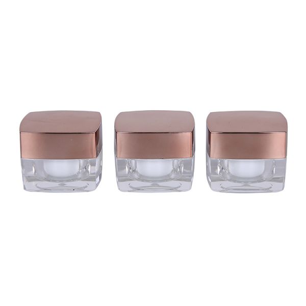 Square Shape Acrylic 5ml Empty Cream Jars Od 35mm For Eye Try Test